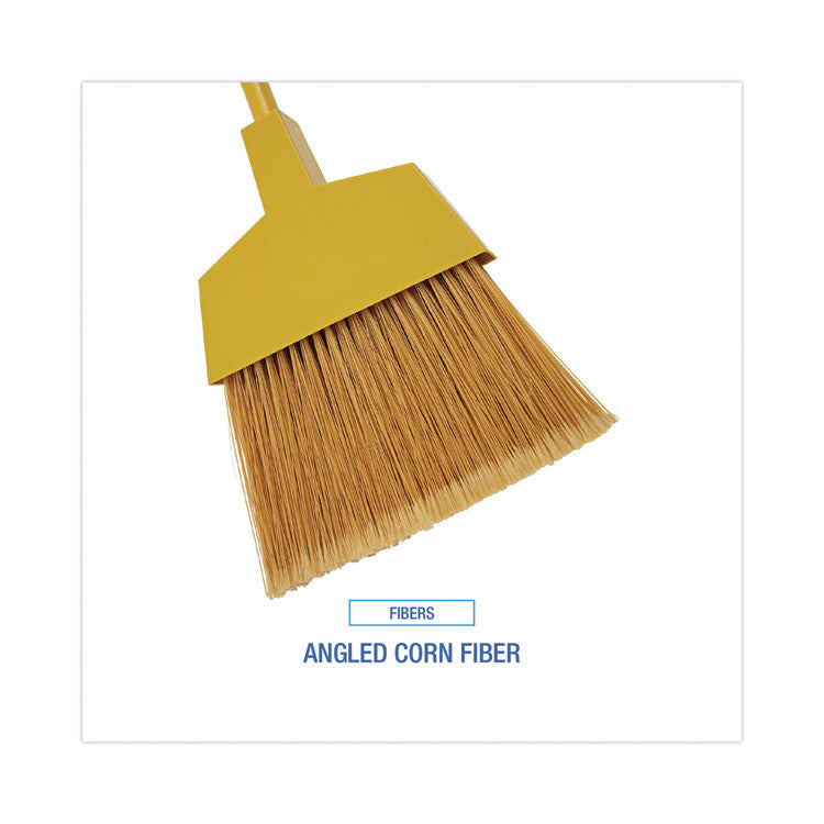 Boardwalk® Corn Fiber Angled-Head Lobby Brooms, 55" Handle, Yellow, 12/Carton (BWKBRMAXIL) Case of 12