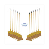 Boardwalk® Corn Fiber Angled-Head Lobby Brooms, 55" Handle, Yellow, 12/Carton (BWKBRMAXIL) Case of 12