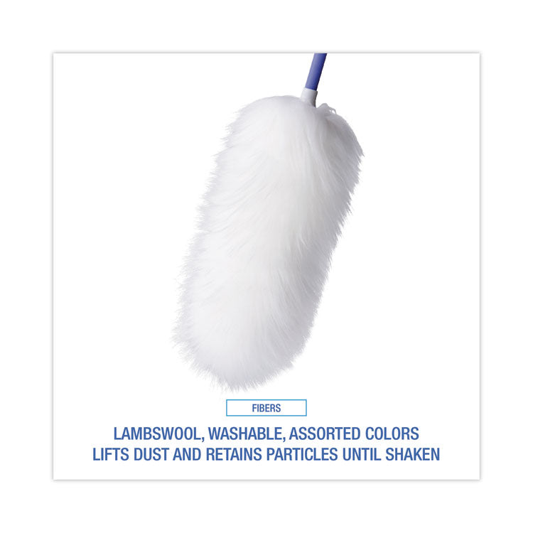 Boardwalk® Lambswool Duster, Plastic Handle Extends 35" to 48" Handle, Assorted Colors (BWKL3850)