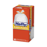 Hefty® Easy Flaps Trash Bags, 13 gal, 0.8 mil, 23.75" x 28", White, 80/Box (PCTE84563)