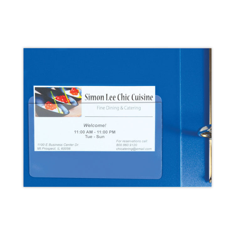 C-Line® Self-Adhesive Business Card Holders, Top Load, 2 x 3.5, Clear, 10/Pack (CLI70257)