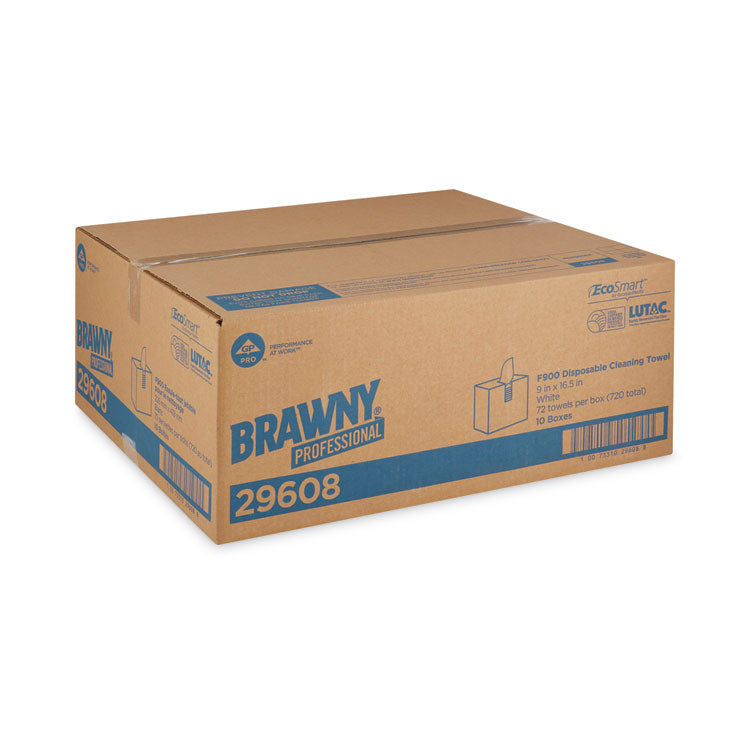 Brawny® Professional FLAX 900 Heavy Duty Cloths, 9 x 16.5, White, 72/Box, 10 Box/Carton (GPC29608) Case of 720