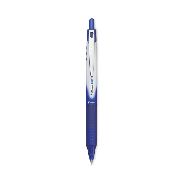 Pilot® VBall RT Liquid Ink Roller Ball Pen, Retractable, Extra-Fine 0.5 mm, Blue Ink, Blue/White Barrel (PIL26107)