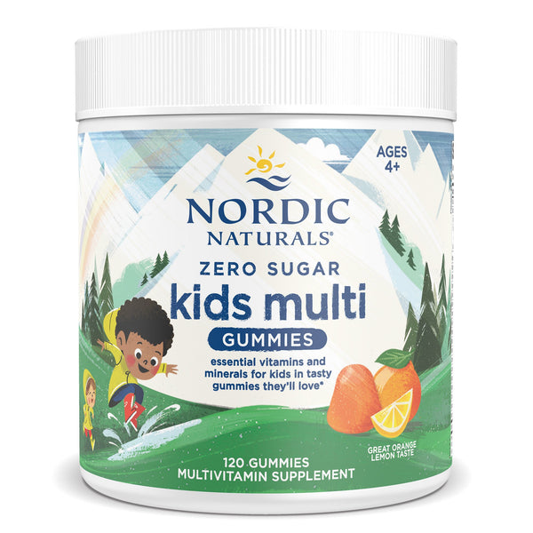 Nordic Naturals® Zero Sugar Kids Multi Dietary Supplement Vitamin A 300 mcg Strength Gummy 120 per Bottle Orange Lemon Flavor (1264956_BT) 1/BT