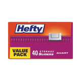 Hefty® Slider Bags, 1 gal, 1.5 mil, 10.56" x 11", Clear, 30 Bags/Box, 9 Boxes/Carton (RFPR81430CT)