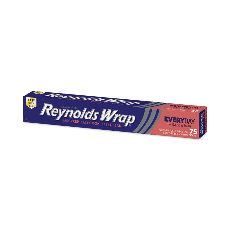 Reynolds Wrap® Standard Aluminum Foil Roll, 12" x 75 ft, Silver, 35 Rolls/Carton (RFPF28015CT)