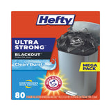 Hefty® Ultra Strong BlackOut Tall-Kitchen Drawstring Bags, 13 gal, 0.9 mil, 23.75" x 24.88", Black, 80 Bags/Box, 3 Boxes/Carton (PCTE88352CT) Case of 240