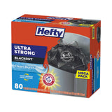 Hefty® Ultra Strong BlackOut Tall-Kitchen Drawstring Bags, 13 gal, 0.9 mil, 23.75" x 24.88", Black, 80 Bags/Box, 3 Boxes/Carton (PCTE88352CT) Case of 240