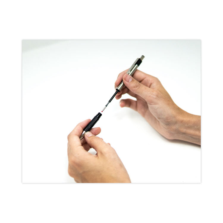 Zebra® F-301 Ballpoint Pen, Retractable, Fine 0.7 mm, Blue Ink, Stainless Steel/Blue Barrel (ZEB27120) Each