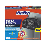 Hefty® Ultra Strong BlackOut Tall-Kitchen Drawstring Bags, 13 gal, 0.9 mil, 23.75" x 24.88", Black, 80 Bags/Box, 3 Boxes/Carton (PCTE88352CT) Case of 240