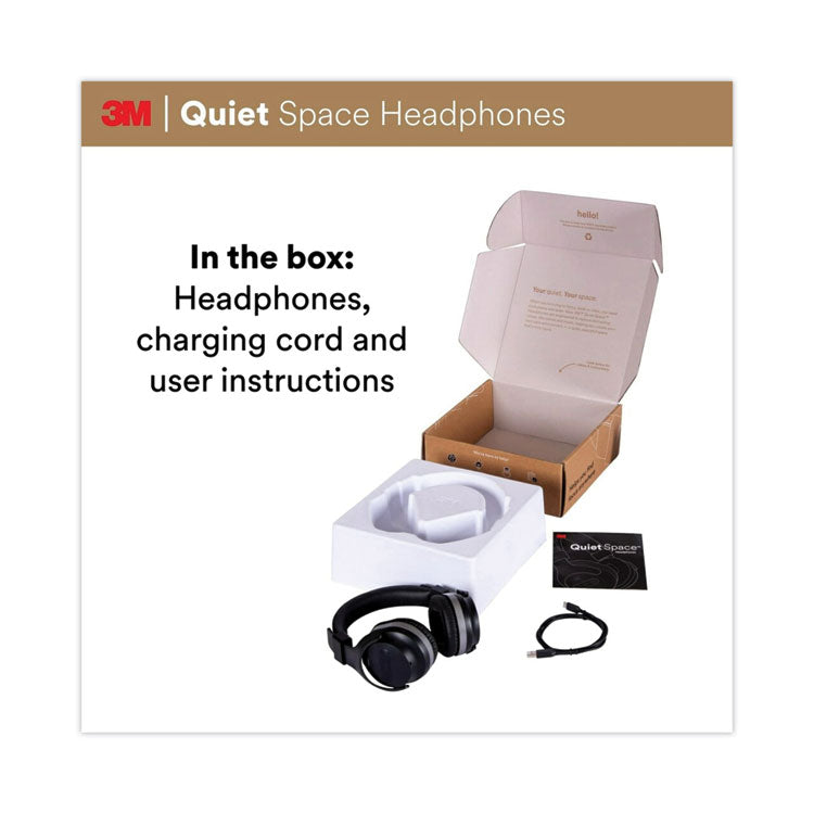 3M™ Quiet Space Headphones, Black (MMMQUIETSPSIOC)