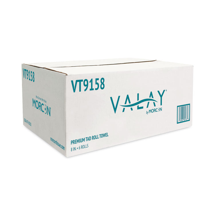 Morcon Tissue Valay Universal TAD Roll Towels, 1-Ply, 8 x 600 ft, White, 6 Rolls/Carton (MORVT9158) Case of 6