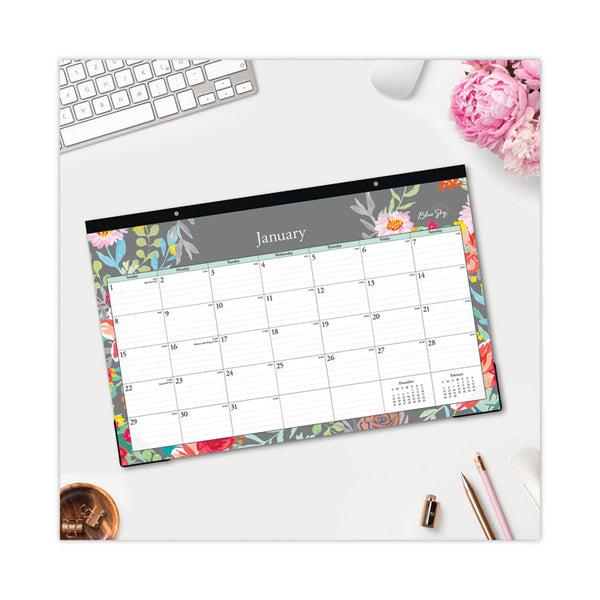 Sophie Desk Pad, Floral Artwork, 17 x 11, Multicolor Sheets, Black Binding, Clear Corners, 12-Month (Jan to Dec): 2025 (BLS140089) Each