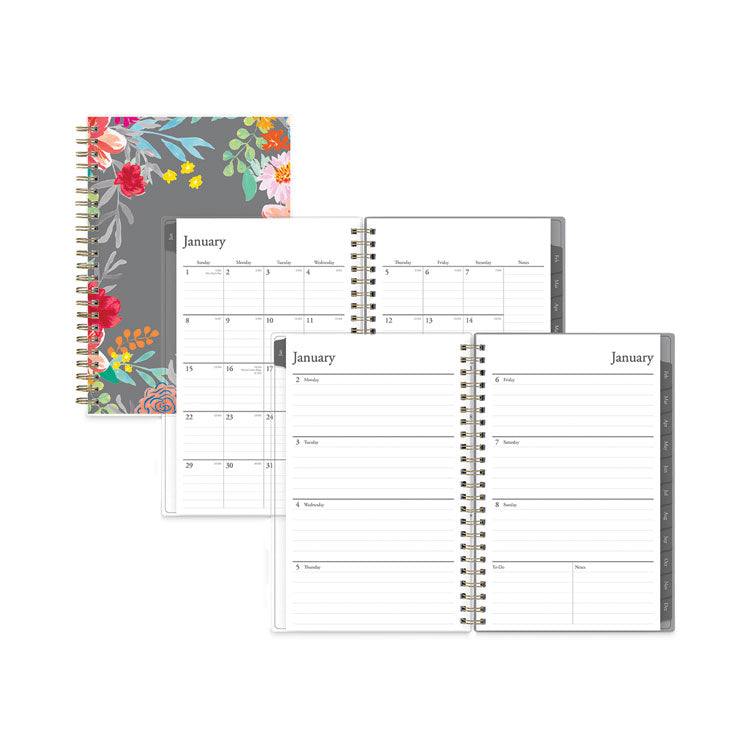 Sophie Frosted Weekly/Monthly Planner, Floral Artwork, 8 x 5, Multicolor Cover, 12-Month (Jan to Dec): 2025 (BLS140088) Each
