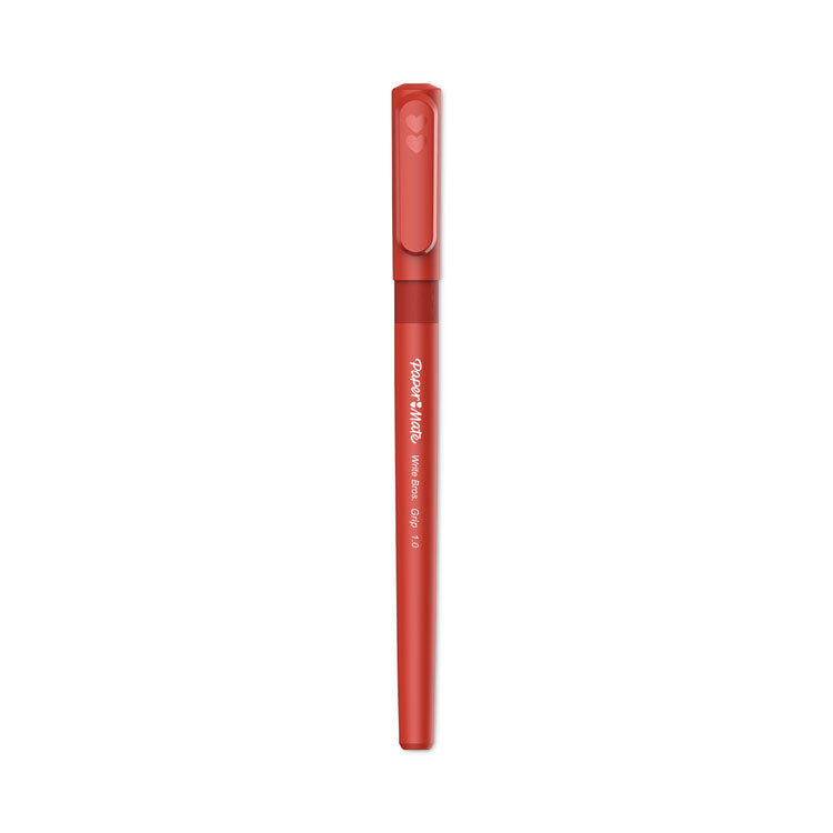 Paper Mate® Write Bros. Grip Ballpoint Pen, Stick, Medium 1 mm, Red Ink, Red Barrel, Dozen (PAP2124505)