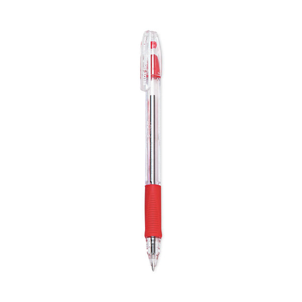 Pilot® EasyTouch Ballpoint Pen, Stick, Fine 0.7 mm, Red Ink, Clear/Red Barrel, Dozen (PIL32003)