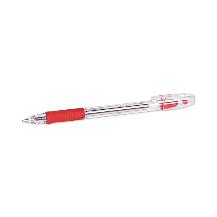 Pilot® EasyTouch Ballpoint Pen, Stick, Fine 0.7 mm, Red Ink, Clear/Red Barrel, Dozen (PIL32003)