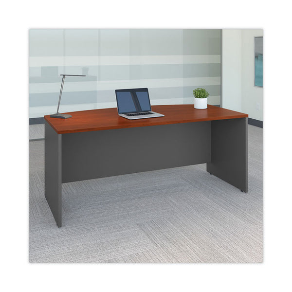 Bush® Series C Collection Bow Front Desk, 71.13" x 36.13" x 29.88", Hansen Cherry/Graphite Gray (BSHWC24446)