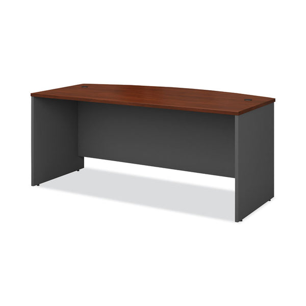 Bush® Series C Collection Bow Front Desk, 71.13" x 36.13" x 29.88", Hansen Cherry/Graphite Gray (BSHWC24446)