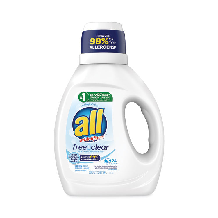 All® Ultra Free Clear Liquid Detergent, Unscented, 36 oz Bottle, 6/Carton (DIA73943) Case of 6