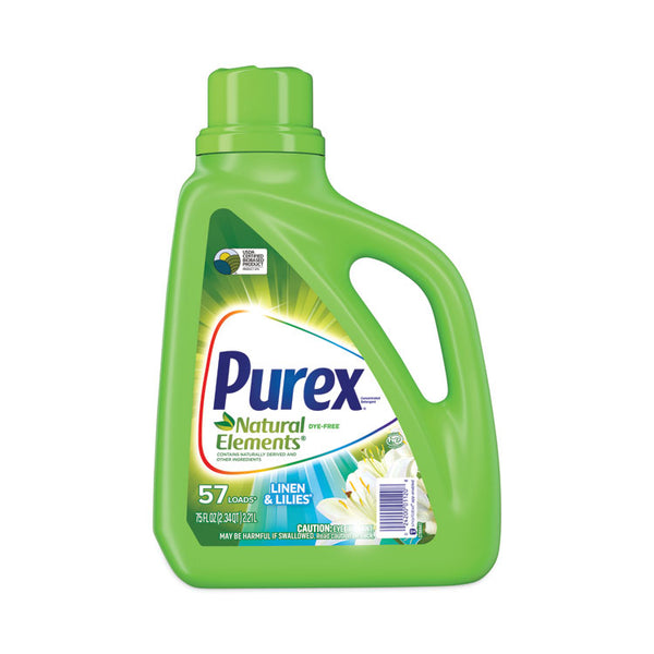 Purex® Ultra Natural Elements HE Liquid Detergent, Linen and Lilies, 75 oz Bottle, 6/Carton (DIA01120CT)
