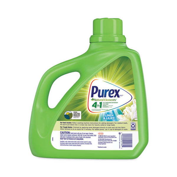 Purex® Ultra Natural Elements HE Liquid Detergent, Linen and Lilies, 150 oz Bottle, 4/Carton (DIA01134)
