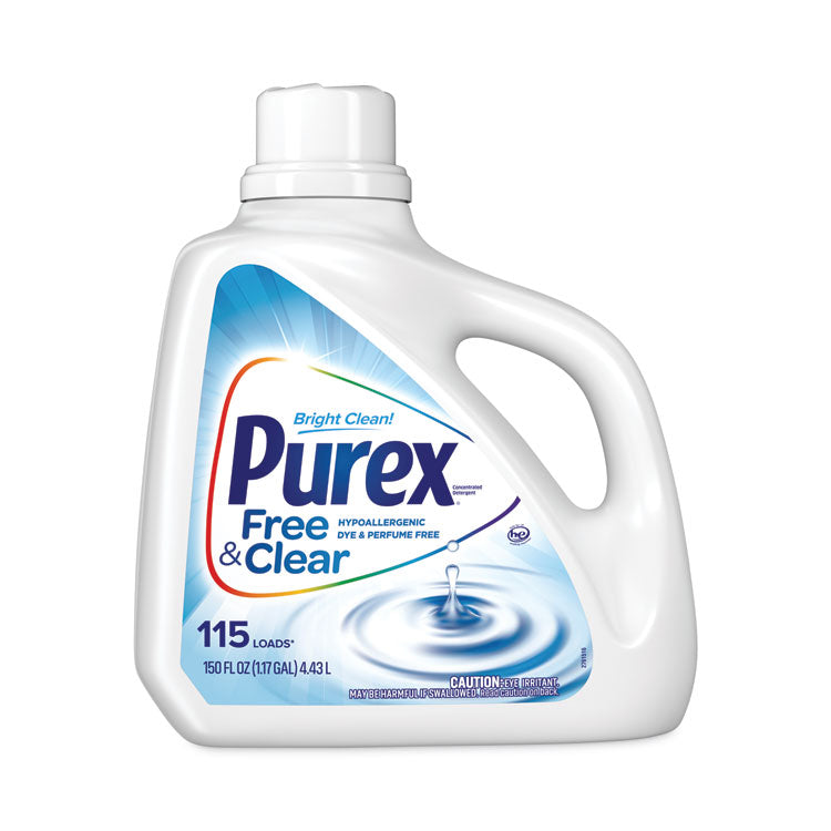 Purex® Free and Clear Liquid Laundry Detergent, Unscented, 150 oz Bottle, 4/Carton (DIA05020)