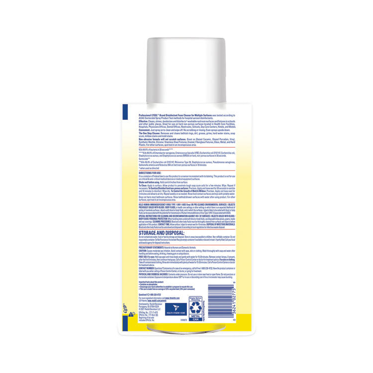 Professional LYSOL® Brand Disinfectant Foam Cleaner, 24 oz Aerosol Spray (RAC02775) Each