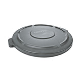 Rubbermaid® Commercial BRUTE Self-Draining Flat Top Lids for 10 gal Round BRUTE Container, 15.91" Diameter, Gray, 6/Carton (RCP260900GRAYCT) Case of 6