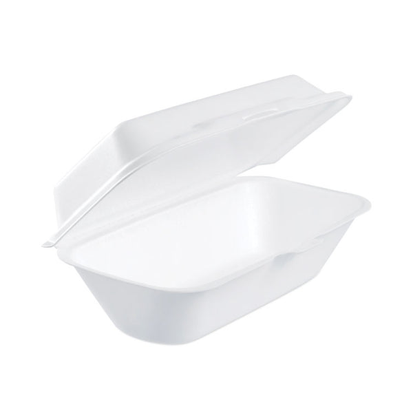 Dart® Foam Hinged Lid Container, Hoagie Container with Removable Lid, 5.3 x 9.8 x 3.3, White, 125/Bag, 4 Bags/Carton (DCC99HT1R)
