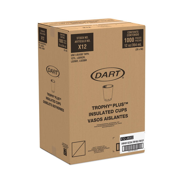 Dart® Trophy Plus Dual Temperature Insulated Cups in Symphony Design, 12 oz, Beige, 1,000/Carton (SCCX12J8002CT) Case of 1000