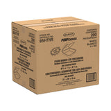 Dart® Foam Hinged Lid Containers, 1-Compartment, 8.38 x 7.78 x 3.25, White, 200/Carton (DCC85HT1R)