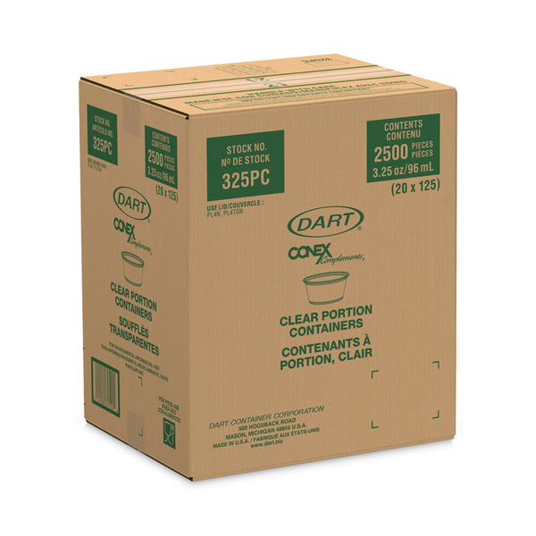 Dart® Conex Complements Portion/Medicine Cups, 3.25 oz, Clear, 125/Bag, 20 Bags/Carton (DCC325PC)