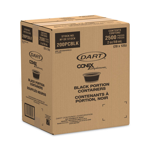 Dart® Conex Complements Portion/Medicine Cups, 2 oz, Black, 125/Bag, 20 Bags/Carton (DCC200PCBLK)