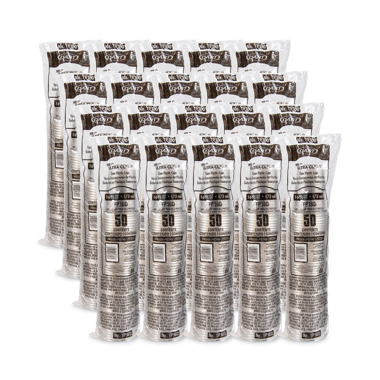 SOLO® Ultra Clear PET Cups, 16 oz, Squat, 50/Pack (DCCTP16DPK)