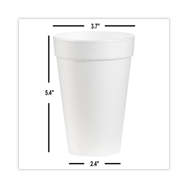 Dart® Foam Drink Cups, 16 oz, White, 20/Bag, 25 Bags/Carton (DCC16J165)