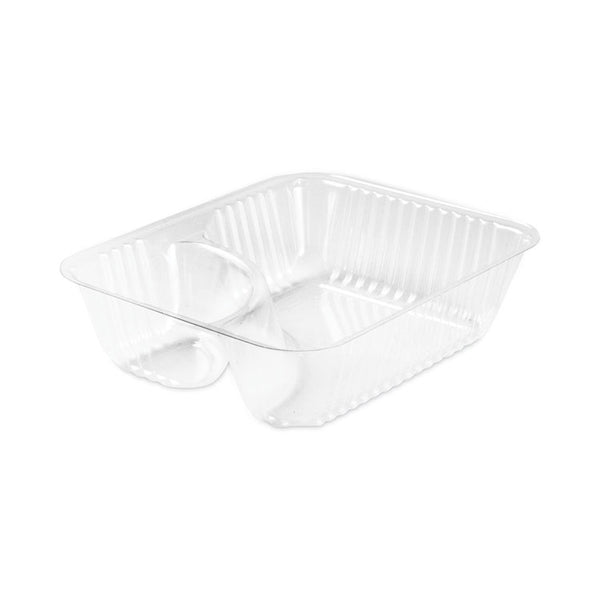 Dart® ClearPac Small Nacho Tray, 2-Compartments, 5 x 6 x 1.5, Clear, Plastic, 125/Bag, 2 Bags/Carton (DCCC56NT2)