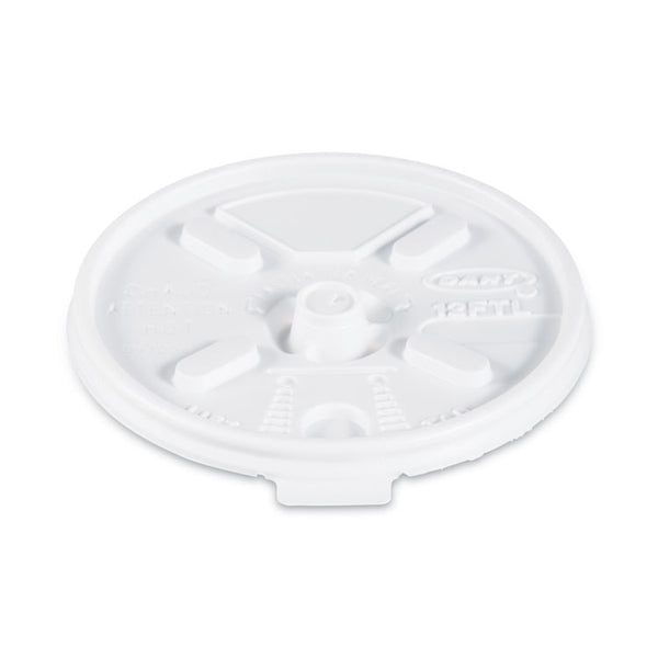 Dart® Lift n' Lock Plastic Hot Cup Lids, Fits 10 oz to 14 oz Cups, White, 1,000/Carton (DCC12FTL)