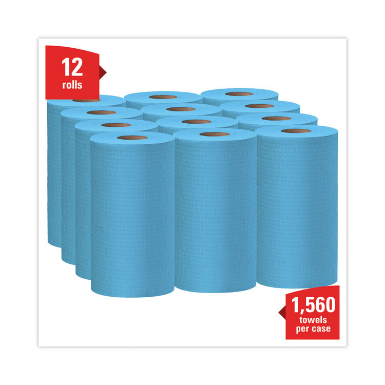 WypAll® General Clean X60 Cloths, Small Roll, 9.8 x 13.4, Blue, 130/Roll, 12 Rolls/Carton (KCC35411)