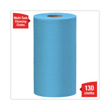 WypAll® General Clean X60 Cloths, Small Roll, 9.8 x 13.4, Blue, 130/Roll, 12 Rolls/Carton (KCC35411)