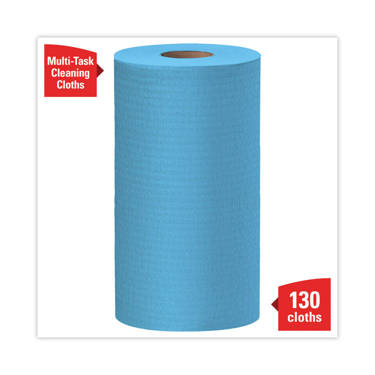 WypAll® General Clean X60 Cloths, Small Roll, 9.8 x 13.4, Blue, 130/Roll, 12 Rolls/Carton (KCC35411)