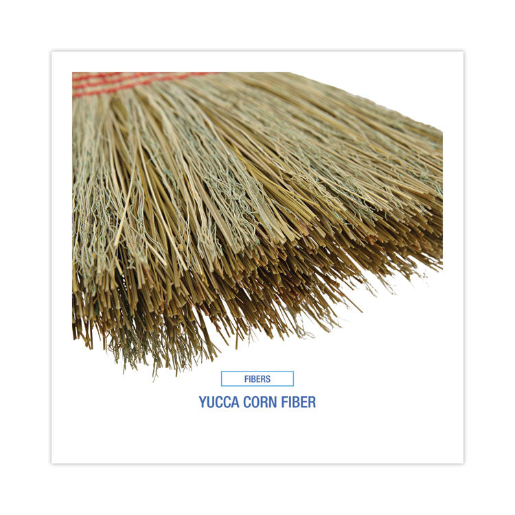 Boardwalk® Parlor Broom, Yucca/Corn Fiber Bristles, 56" Overall Length, Natural, 12/Carton (BWK926YCT) Case of 12