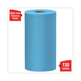 WypAll® General Clean X60 Cloths, Small Roll, 13.5 x 19.6, Blue, 130/Roll, 6 Rolls/Carton (KCC35431)