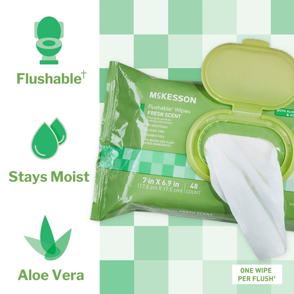 McKesson Flushable Personal Wipe Soft Pack Scented 48 Count (1241750_CS) 576/CS