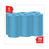 WypAll® General Clean X60 Cloths, Small Roll, 13.5 x 19.6, Blue, 130/Roll, 6 Rolls/Carton (KCC35431)