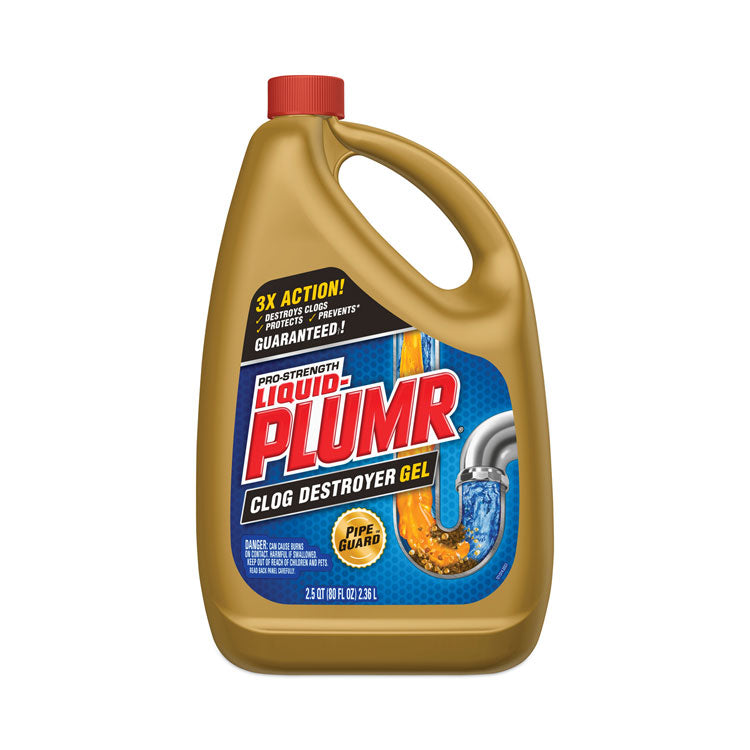 Liquid Plumr® Clog Destroyer + PipeGuard, Gel, 80 oz, 6/Carton (CLO00228CT) Case of 6