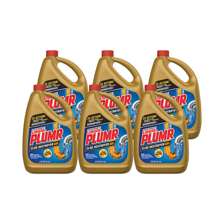 Liquid Plumr® Clog Destroyer + PipeGuard, Gel, 80 oz, 6/Carton (CLO00228CT) Case of 6