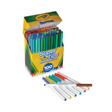Crayola® Super Tips Washable Markers, Fine/Broad Bullet Tips, Assorted Colors, 100/Set (CYO585100) Set of 100