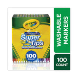 Crayola® Super Tips Washable Markers, Fine/Broad Bullet Tips, Assorted Colors, 100/Set (CYO585100) Set of 100