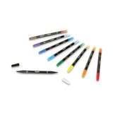 Crayola® Brush and Detail Dual Ended Markers, Extra-Fine Brush/Bullet Tips, Assorted Colors, 16/Set (CYO586501)